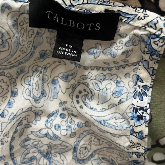 Blue Paisley V-Neck Peplum Top - Picture 4 of 7